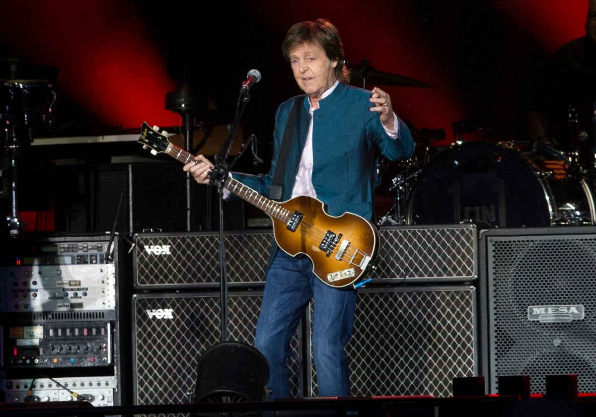 Paul McCartney, durante el concierto celebrado en el estadio Calderón