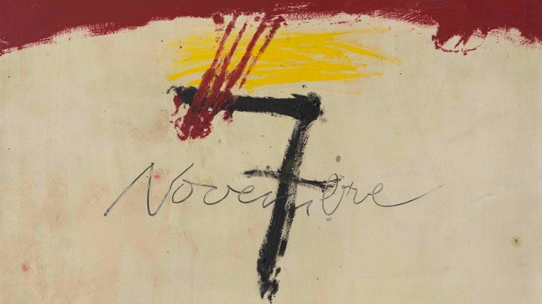 Detalle de '7 de noviembre', de Tàpies