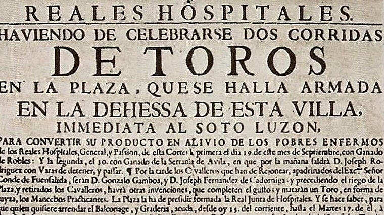 Hallan el cartel taurino más antiguo de Madrid: es de 1769 y anunciaba 18 toros