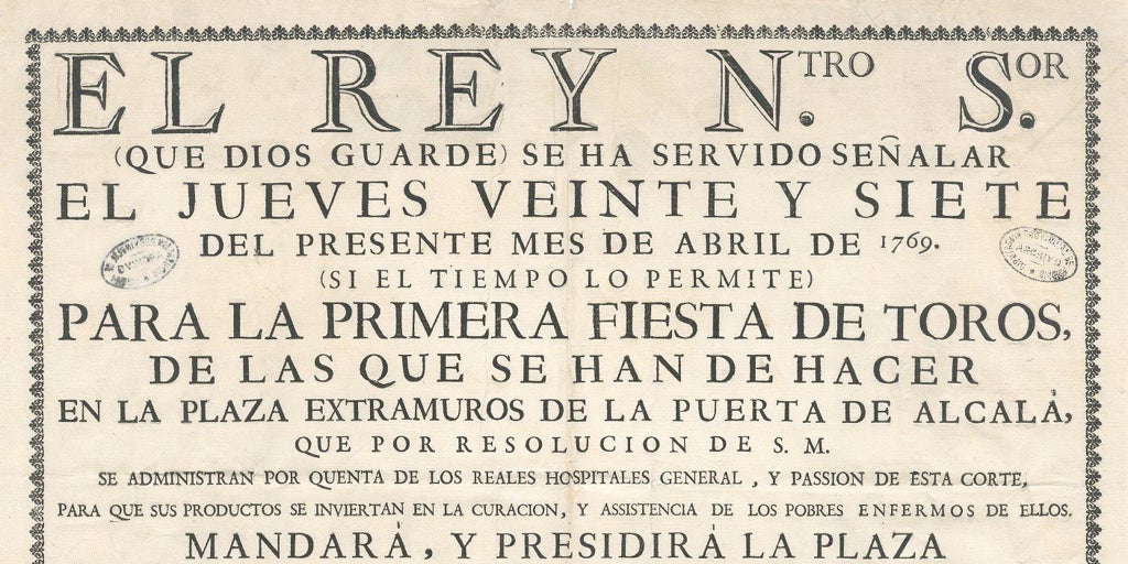 Hallan el cartel taurino más antiguo de Madrid: es de 1769 y se lidiaron 18 toros