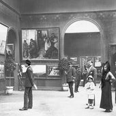 Una de las salas de la Exposición de Bellas Artes de 1915