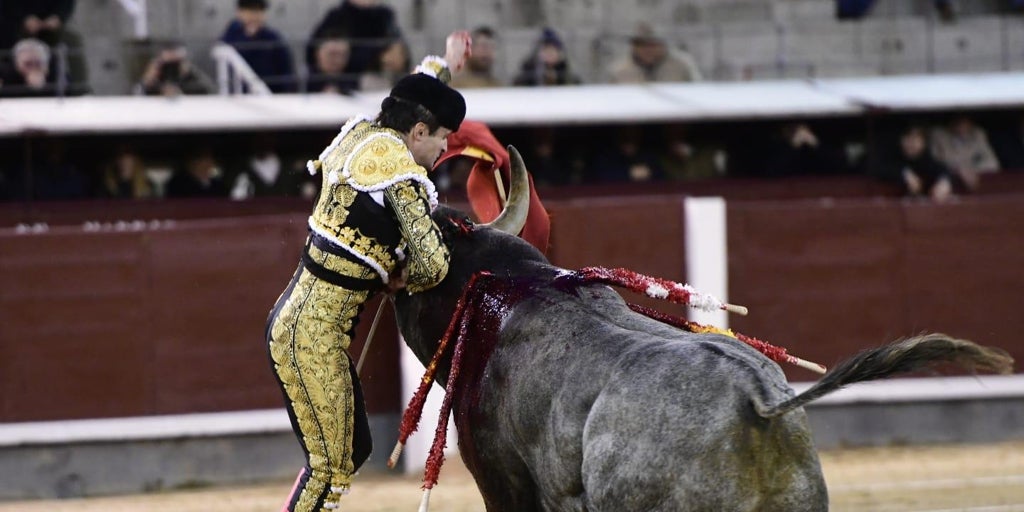 Cornada a Damián Castaño en la primera corrida de la temporada en Las Ventas