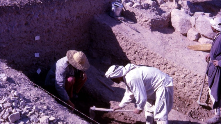 Excavaciones españolas en el-Khiam (Belén), en 1962.