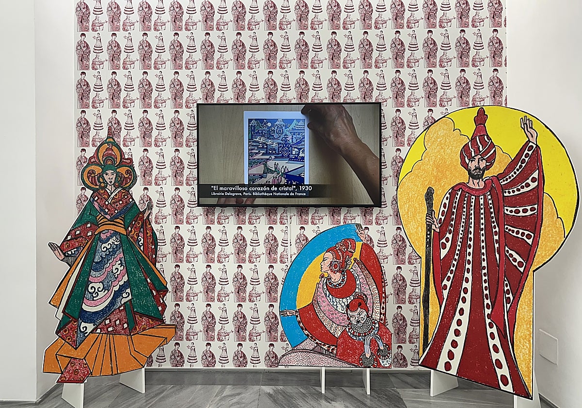 Detalle del montaje de la muestra en la galería