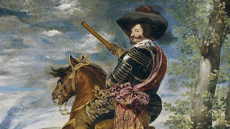 Retrato ecuestre del conde-duque de Olivares pintado por Velázquez