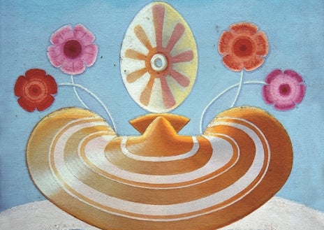 Imagen secundaria 1 - De arriba abajo, 'El Mago/Pim Pam Pum' (1926); detalle de 'Naturaleza viva II' (1941-1942); y 'Oro (retrato bidimensional)' del año 1951