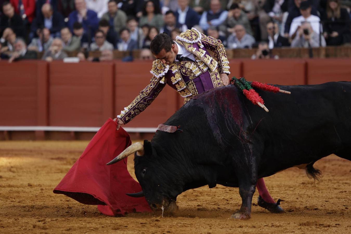 El Fandi, con los toros de Alcurrucén que le tocaron en suerte