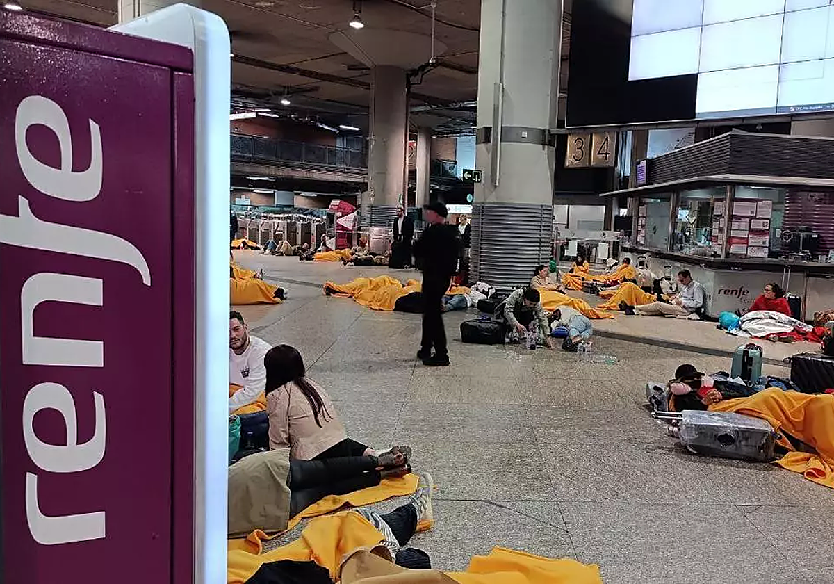 La estación de Atocha en Madrid tras el apagón