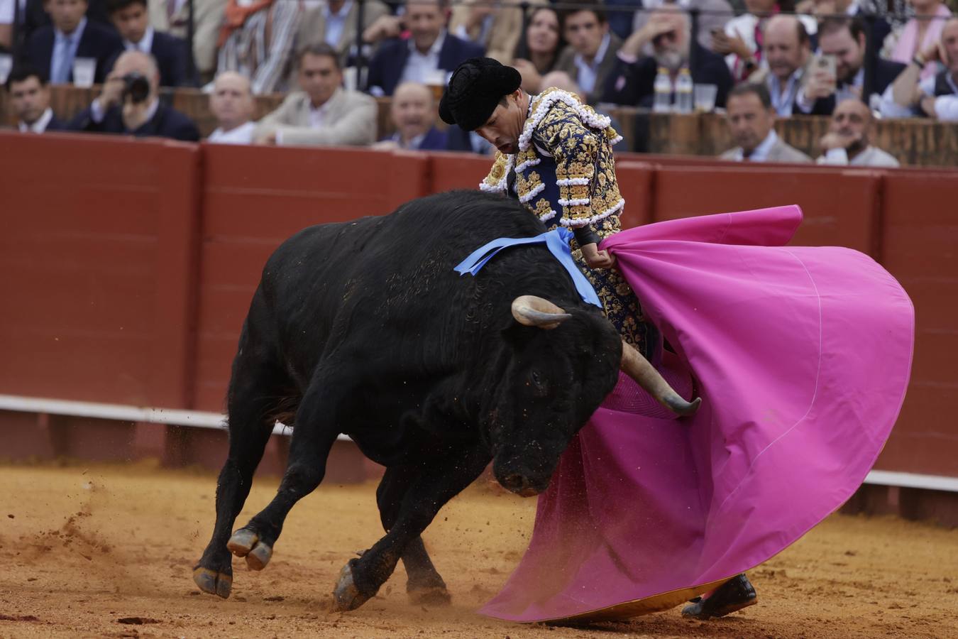 José María Manzanares recibiendo a su primer toro con el capote
