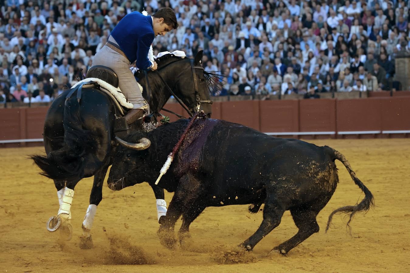 El navarro Guillermo Hermoso de Mendoza le cortó una oreja al sexto toro