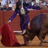 Morante de la Puebla toreando este viernes en la Maestranza