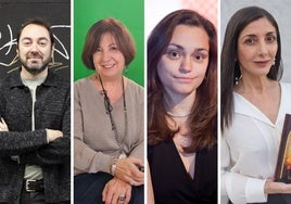 De izquierda a derecha, Nando López. Ana Alcolea, Laura Gallego y Espido Freire