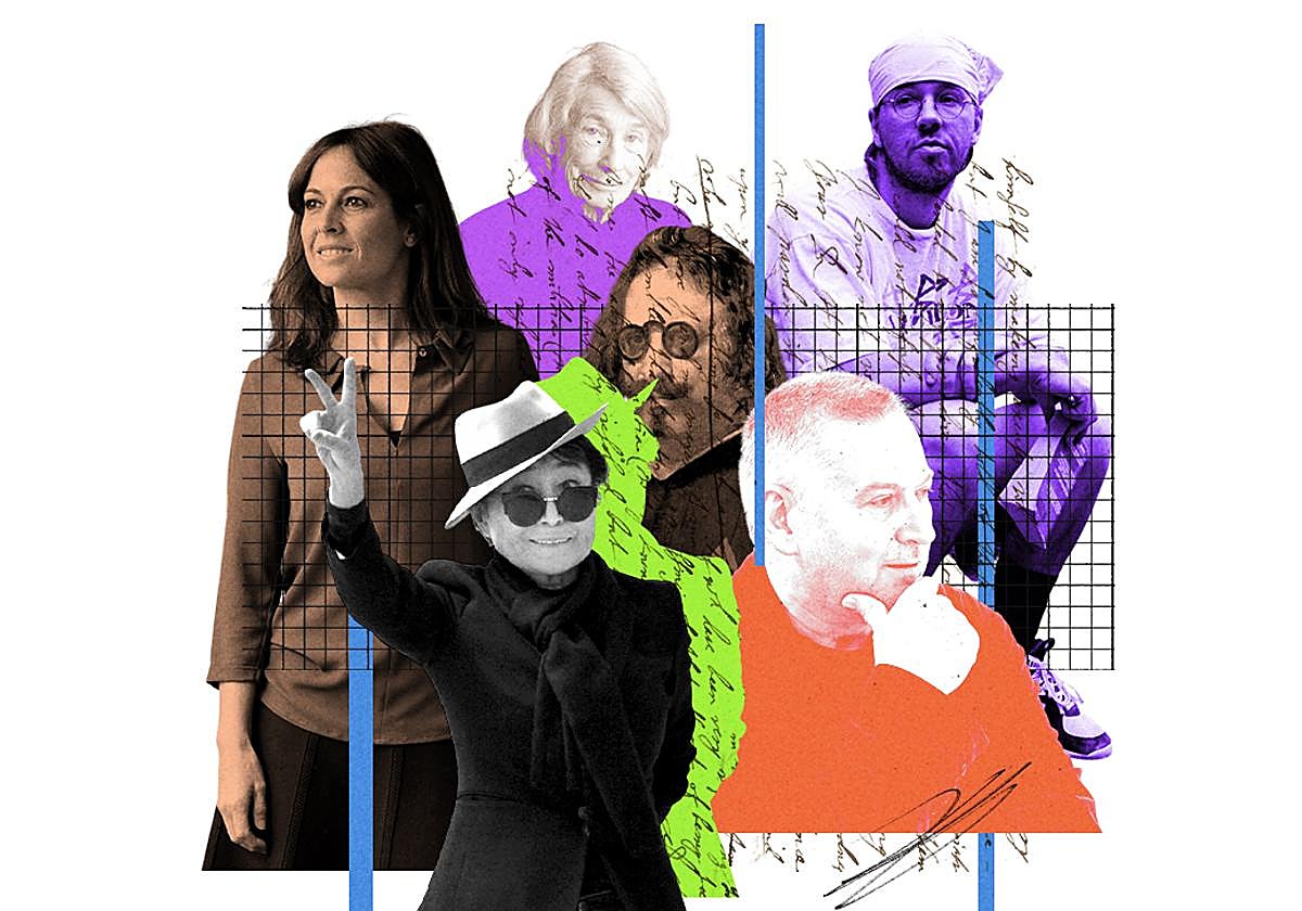 Montaje con Francisco de Quevedo, David Foster Wallace, Mary Oliver, Yoko Ono, Mara Torres y Gueorgui Gospodínov