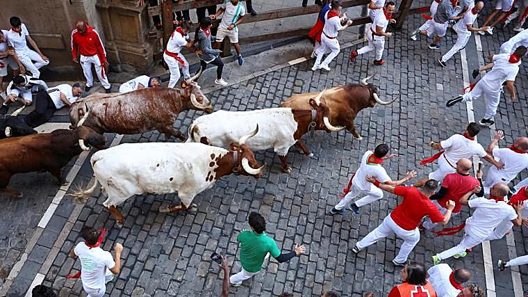 En imágenes, el cuarto encierro de los sanfermines