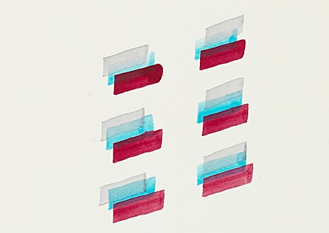 Imagen secundaria 1 - En las imágenes, distintos papeles de Juan Uslé de su exposición en Santillana del Mar