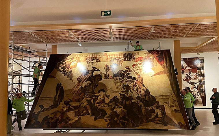 Imagen principal - Trabajos de conservación y restauración en 'Las bodas de Camacho' de Sert 