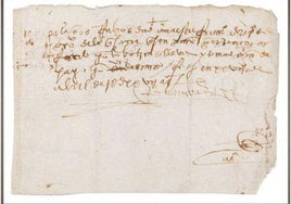 Anverso de la carta de Hernán Cortés que el FBI ha devuelto a México esta semana