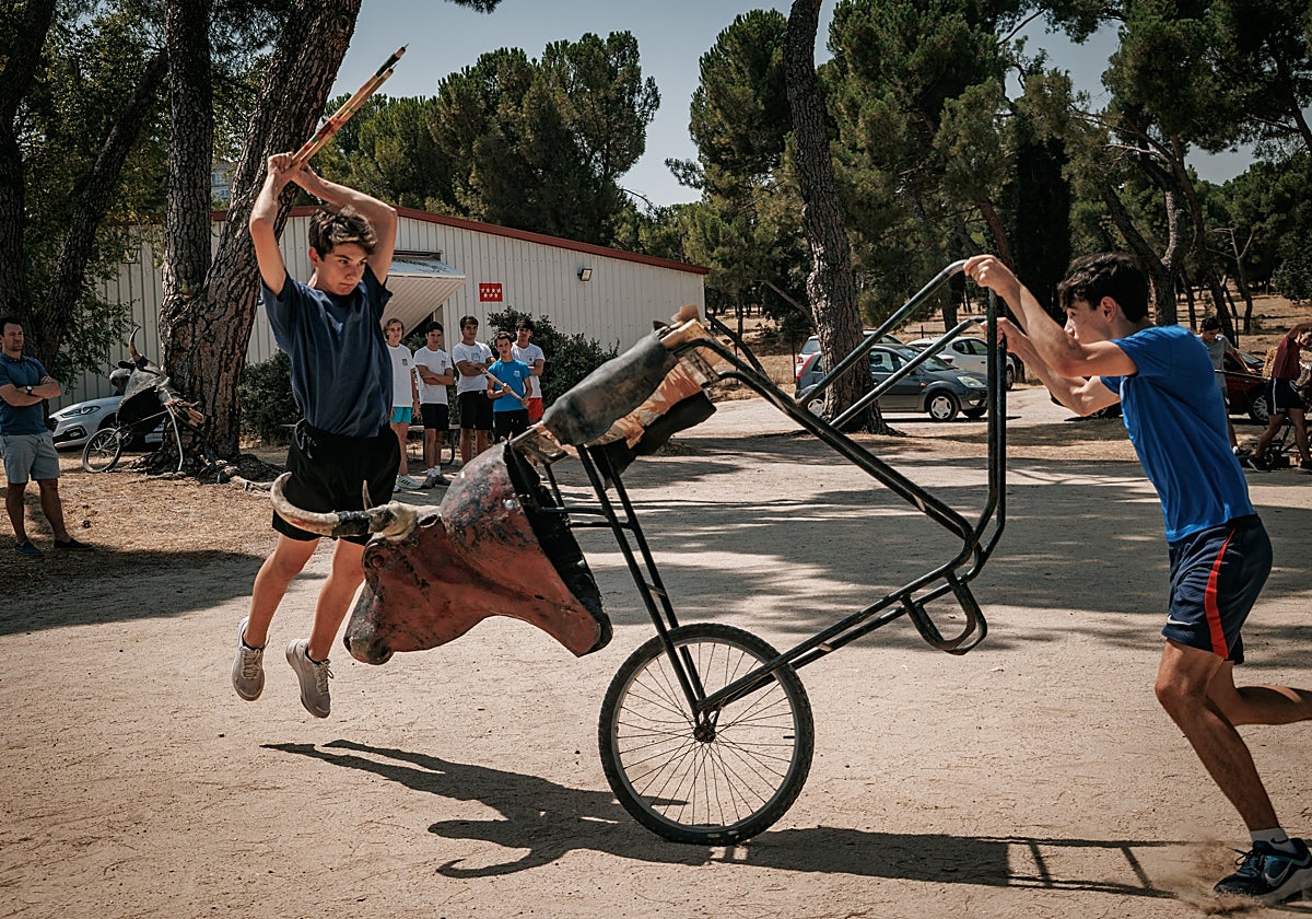 El entrenamiento con el carretón en el Batán