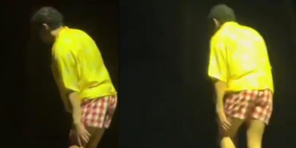 Temor entre los fans de Bad Bunny tras lesionarse la rodilla en pleno concierto