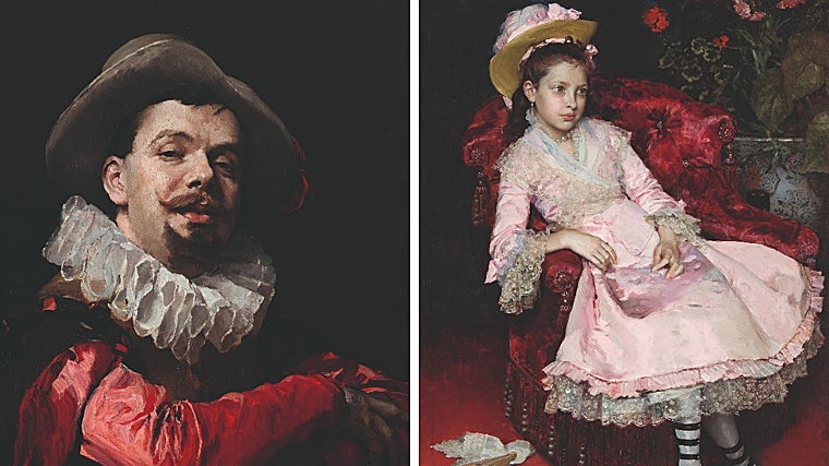 Dos incorporaciones al corpus pictórico de Raimundo de Madrazo. A la izquierda, 'Retrato de Benoît-Constant Coquelin. A la derecha, 'Retrato de niña con vestido rosa'