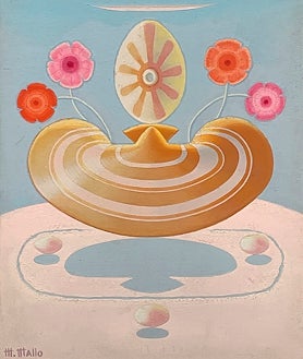 Imagen secundaria 2 - Arriba, 'Sorpresa del trigo', colección particular. Sobre estas líneas, a la izquierda, 'Máscaras. Naranja y limón', colección particular, Santiago de Compostela. A la derecha, 'Naturaleza viva' del Malba, Buenos Aires