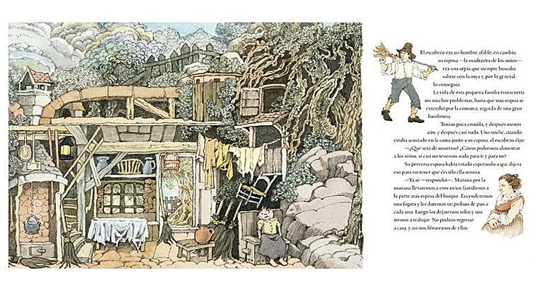Ilustración de Sendak de la casa de Hansel y Gretel