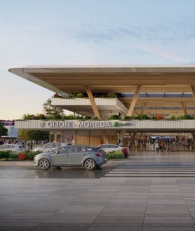 Imagen secundaria 2 - Arriba, el arquitecto Fermín Vázquez; abajo a la izquierda, la Estación La Sagrera en Barcelona; abajo a la derecha, la Estación de Gijón, en colaboración con Esteyco y Geocontrol