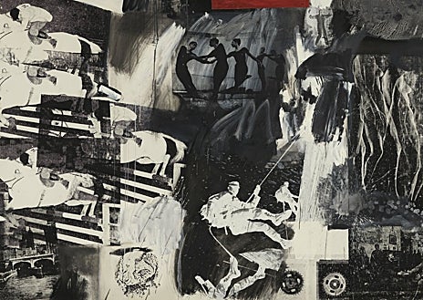 Imagen secundaria 1 - En las imágenes de arriba abajo, 'Número 27' (1950), de Pollock; 'Express', óleo de 1963, de Rauschenberg; y 'Coca-Cola 2' (1962), de Warhol