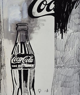 Imagen secundaria 2 - En las imágenes de arriba abajo, 'Número 27' (1950), de Pollock; 'Express', óleo de 1963, de Rauschenberg; y 'Coca-Cola 2' (1962), de Warhol