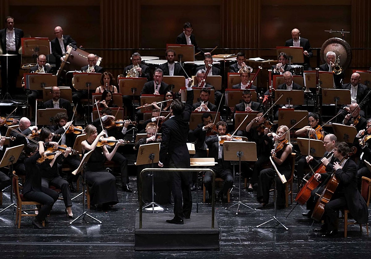 La Orquesta Titular del Teatro Real, durante un concierto en el coliseo