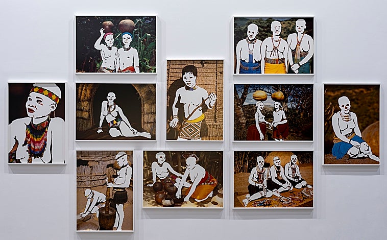 Imagen principal - En las imágenes, de arriba abajo, 'Ghost Series'; y montaje en el EACC de 'Digest'