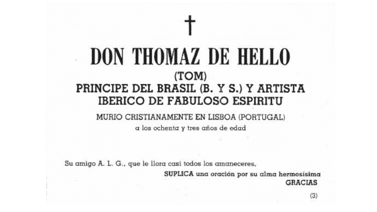 Don Thomaz de Helio, que murió cristianamente