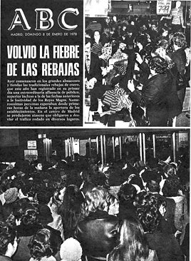 Pazarlık için çizgiler, yarışlar ve dirseklerle satış ateşi