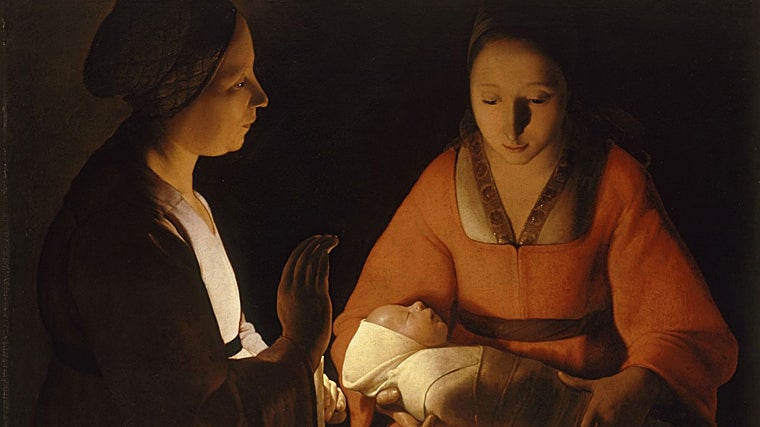 'El recién nacido', de Georges de La Tour. Detalle