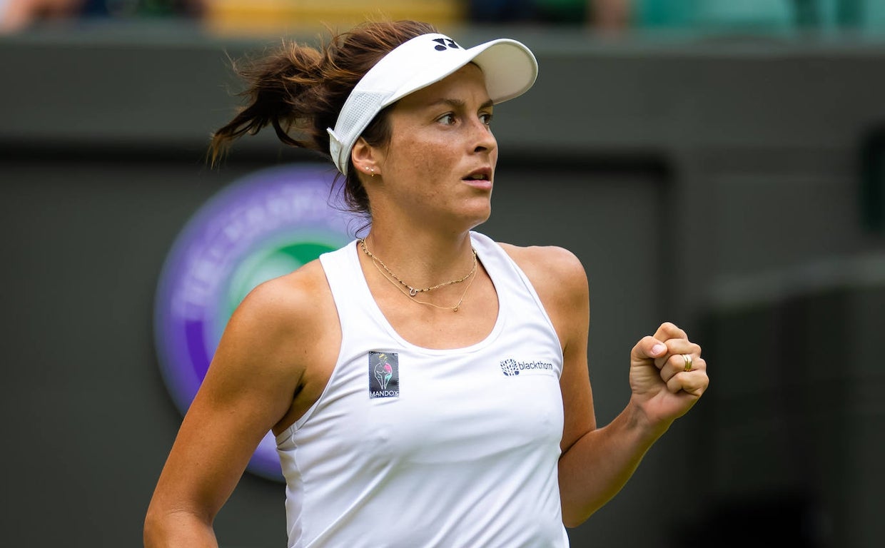 Tatjana Maria, durante su partido de cuartos de final en Wimbledon