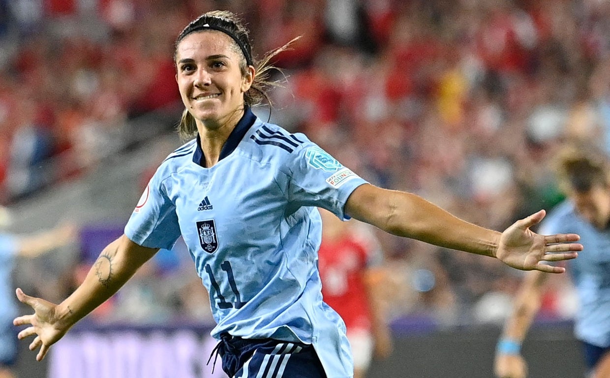 Marta Cardona, autora del 0-1 ante Dinamarca