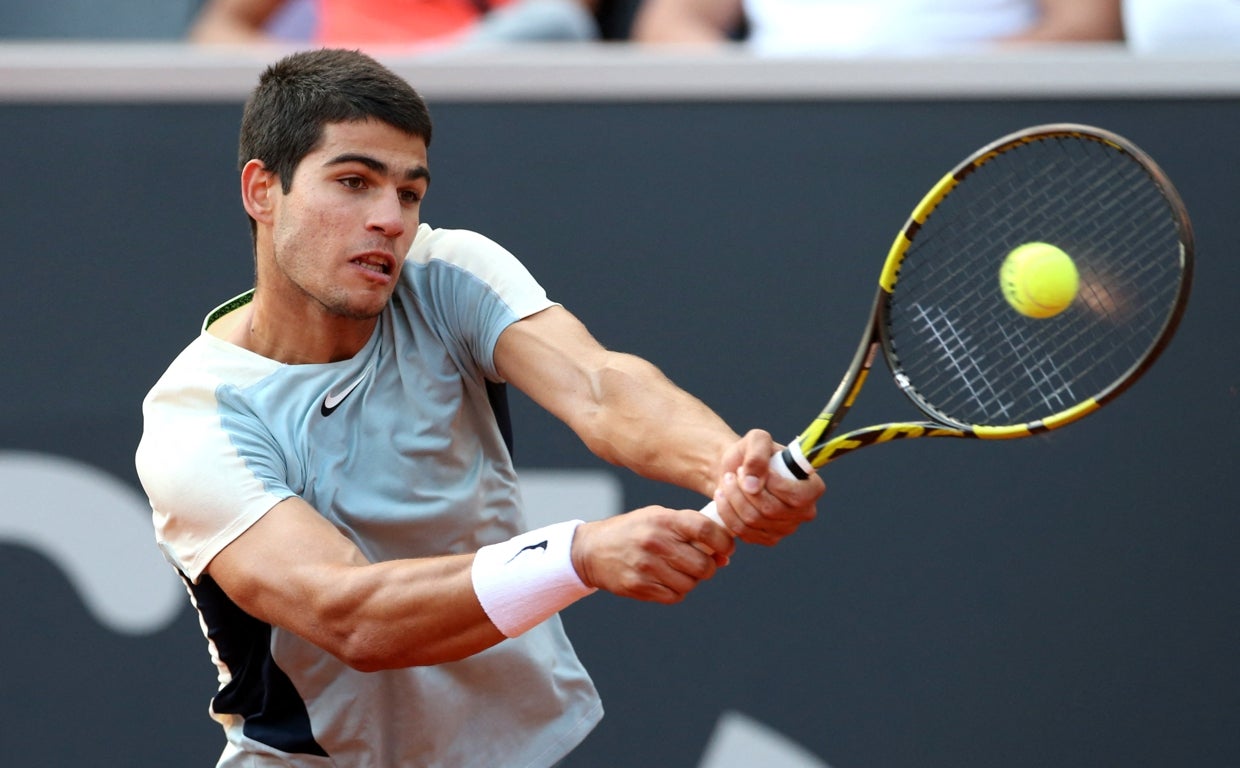 Carlos Alcaraz en la final del ATP 500 de Hamburgo