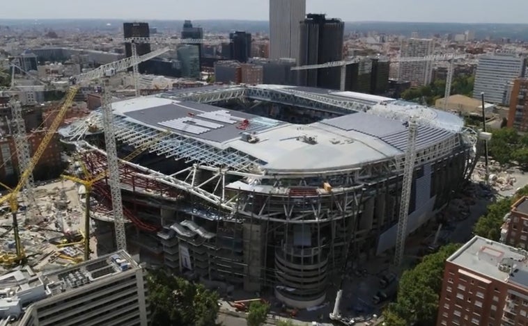 Las obras del Bernabéu, a vista de dron: así luce el estadio blanco desde el aire