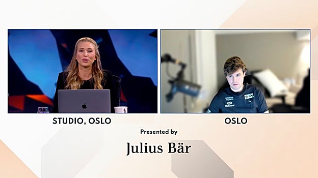 Imagen de la entrevista de Kaja Snare a Magnus Carlsen