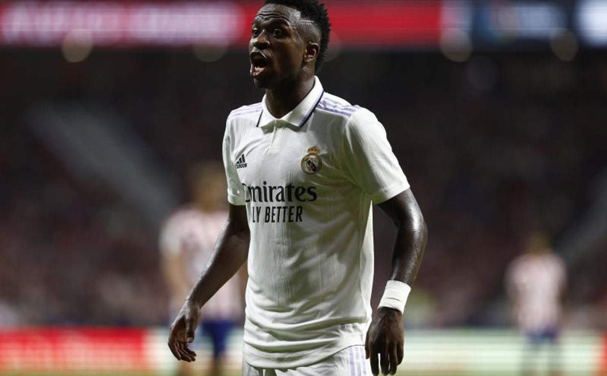 Vinicius, en el derbi del pasado domingo en el Civitas Metropolitano