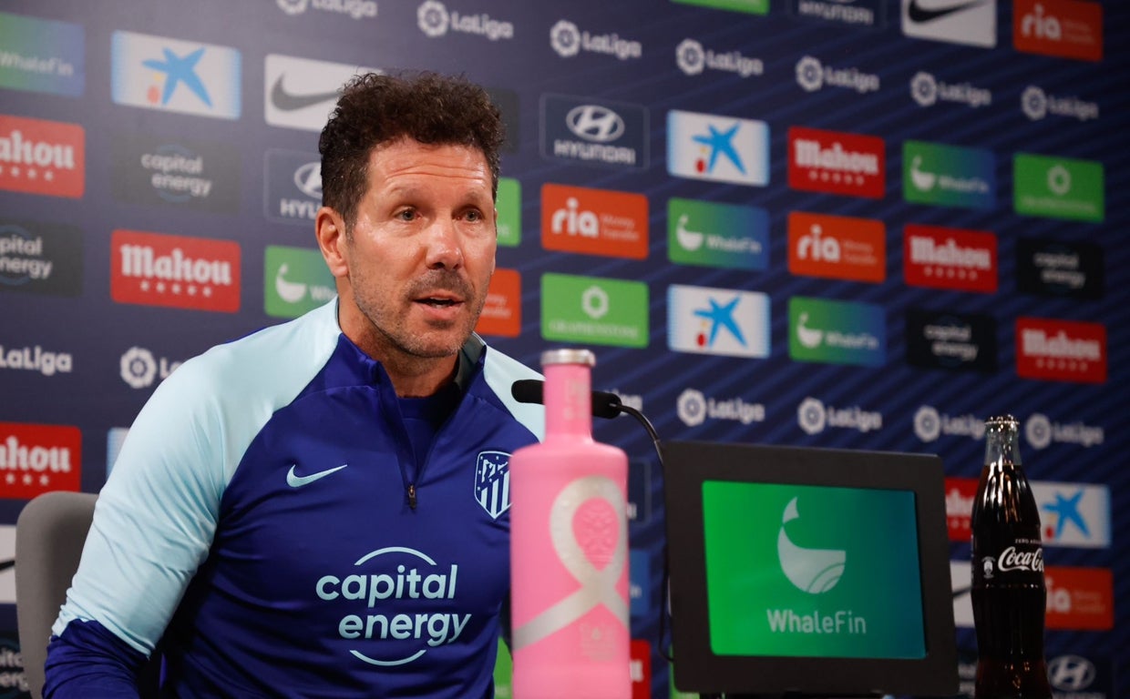 El Cholo Simeone en la rueda de prensa previa al encuentro en San Mamés