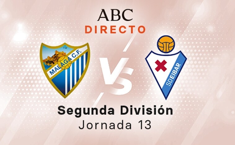 Málaga - Eibar en directo hoy: partido de la Liga SmartBank, jornada 13