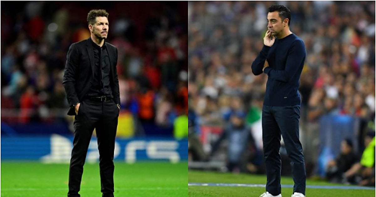 Diego Simeone y Xavi Hernández