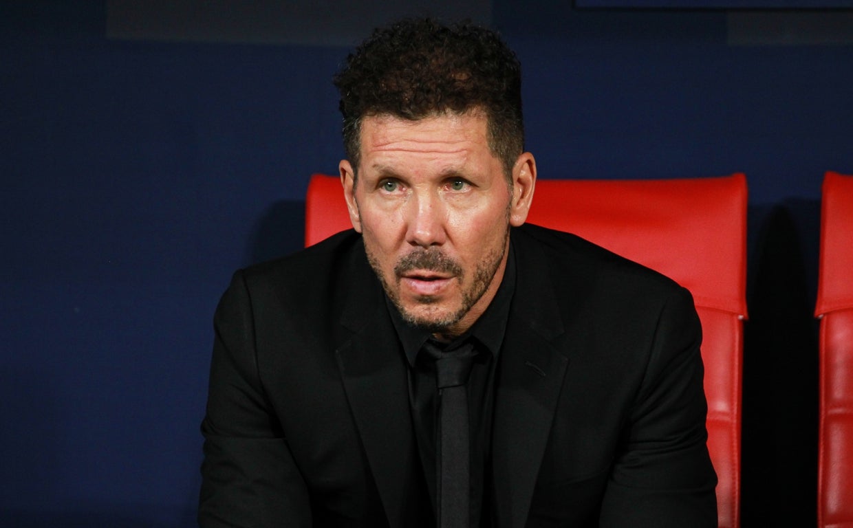 Simeone durante el partido de Champions frente al Leverkusen