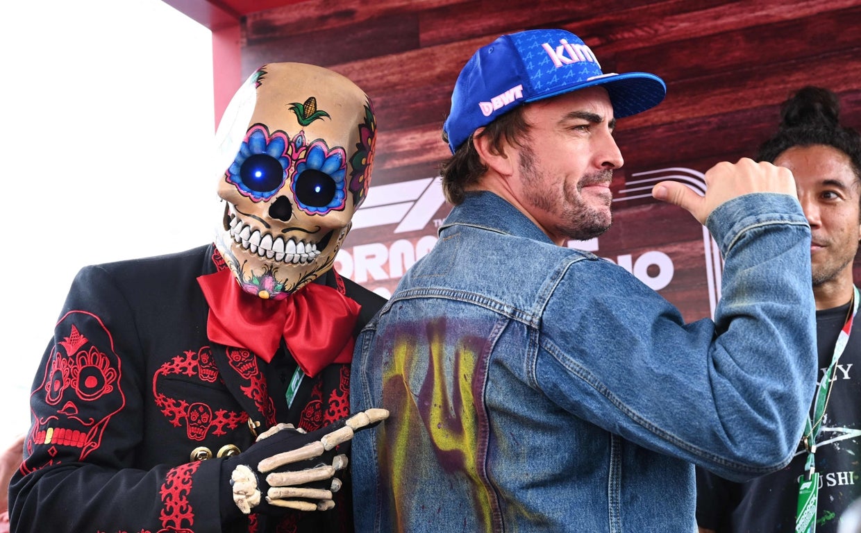 Fernando Alonso durante la rueda de prensa del Gran Premio de México