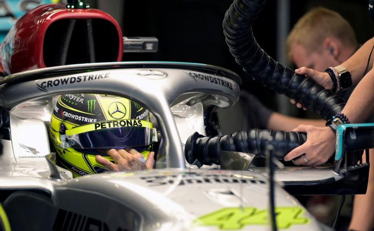 Lewis Hamilton durante los entrenamientos del GP de Ciudad de México