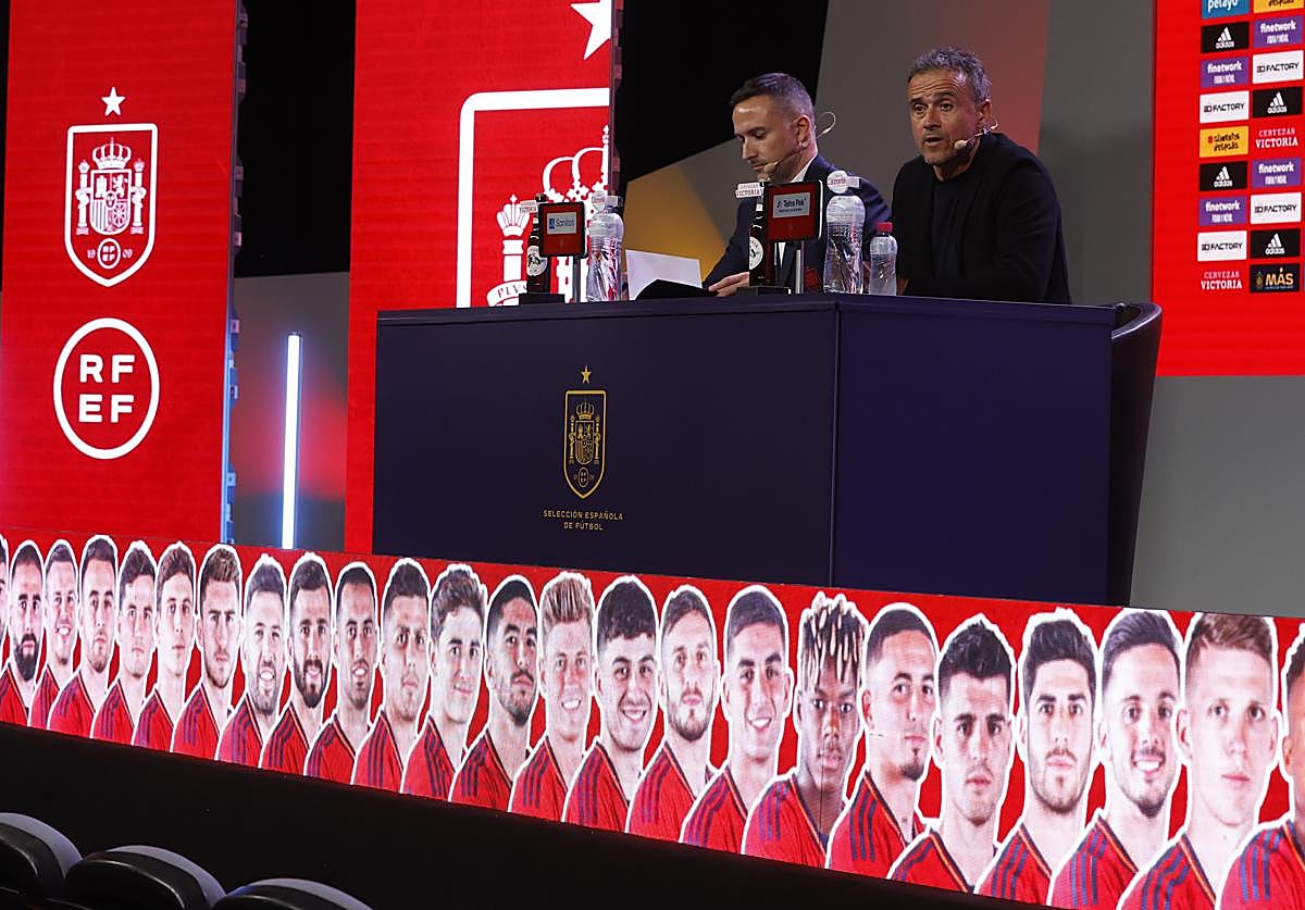 Luis Enrique, durante la rueda de prensa