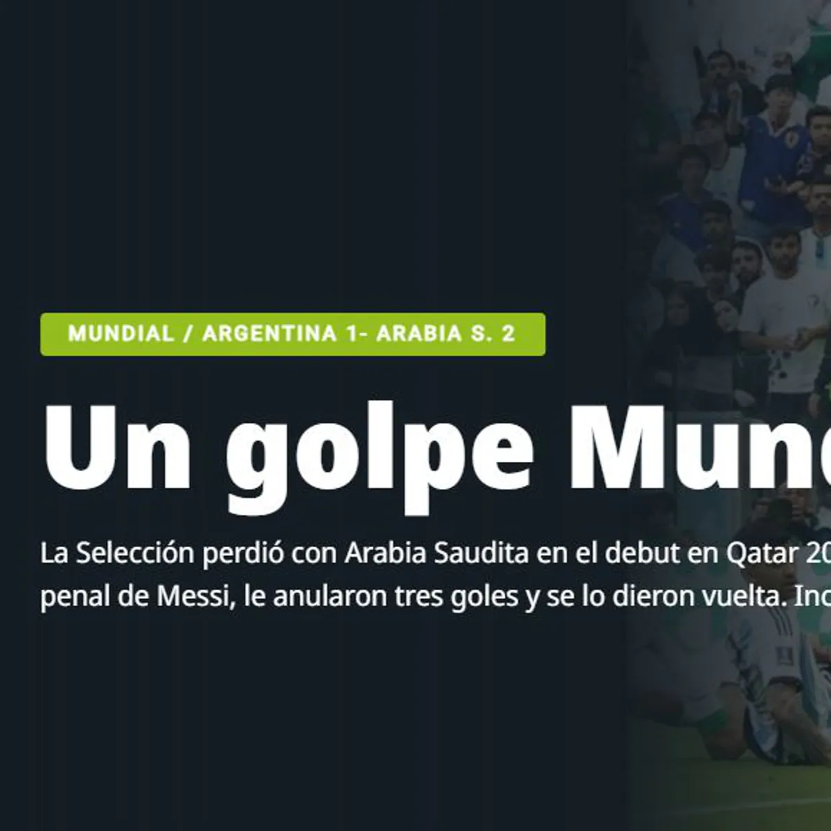 Así vive Argentina el batacazo de su selección en el debut en el Mundial de Qatar