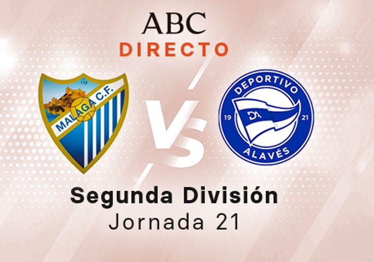 Málaga - Alavés en directo hoy: partido de la Liga SmartBank, jornada 21
