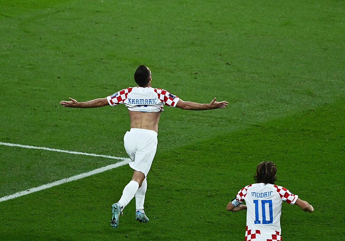 Kramaric celebra el gol de la sentencia ante Canadá
